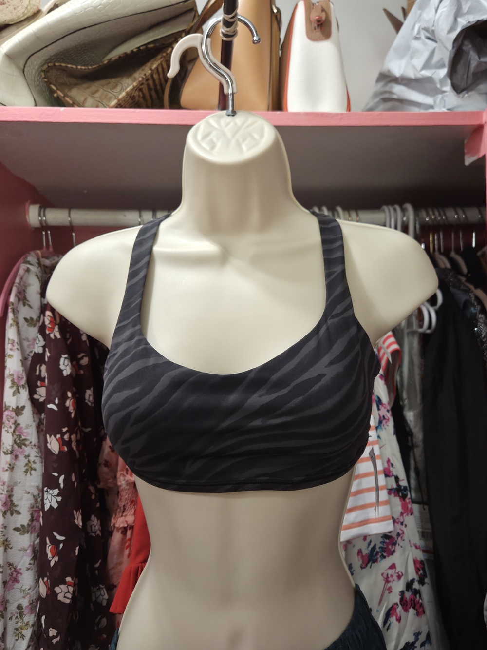 lululemon athletica Black Zebra-Print Scoop Sports Bra